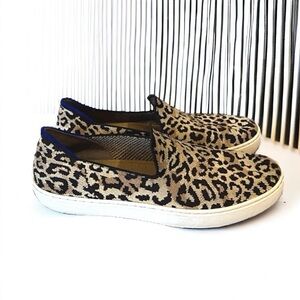 Rothy’s Leopard Animal Print Slip-On Loafers Size 9 Cheetah